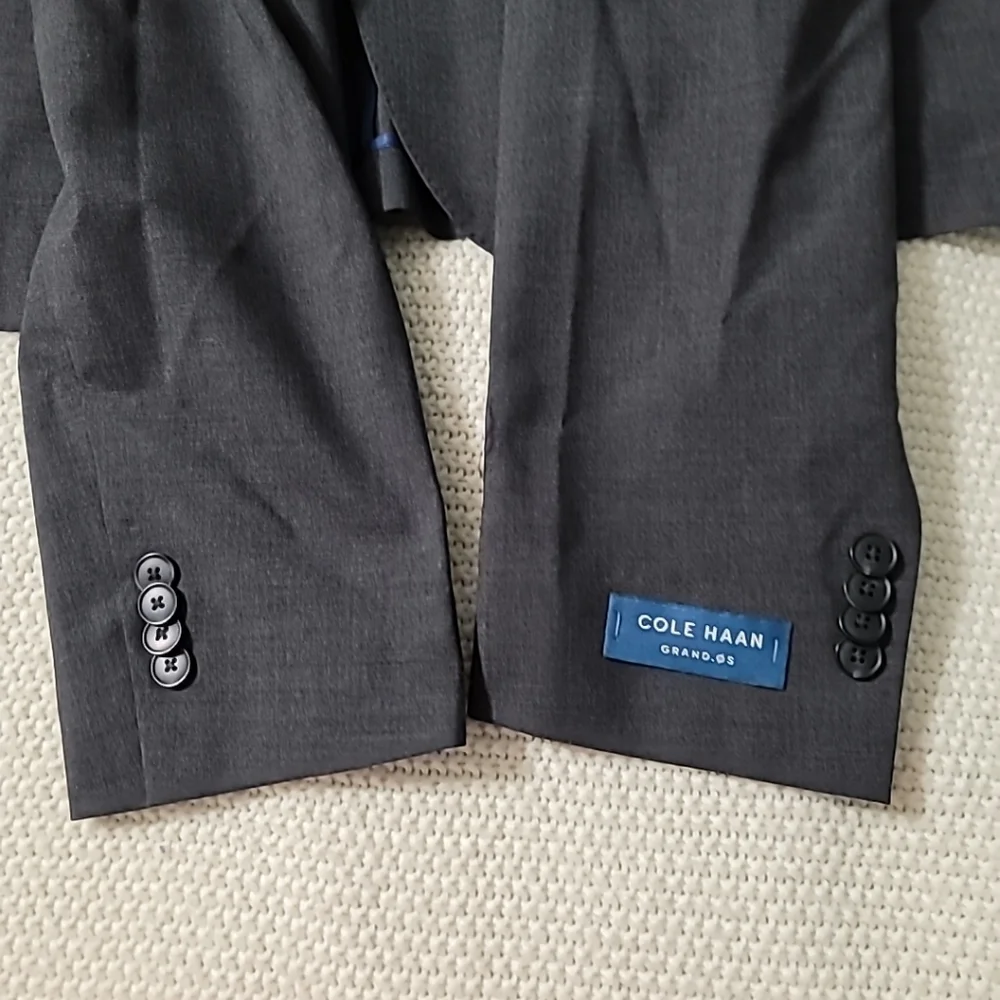 Cole Haan Men's Wool Blend Slim‎ Fit Stretch Sports Coat Charcoal 44L NWT $495